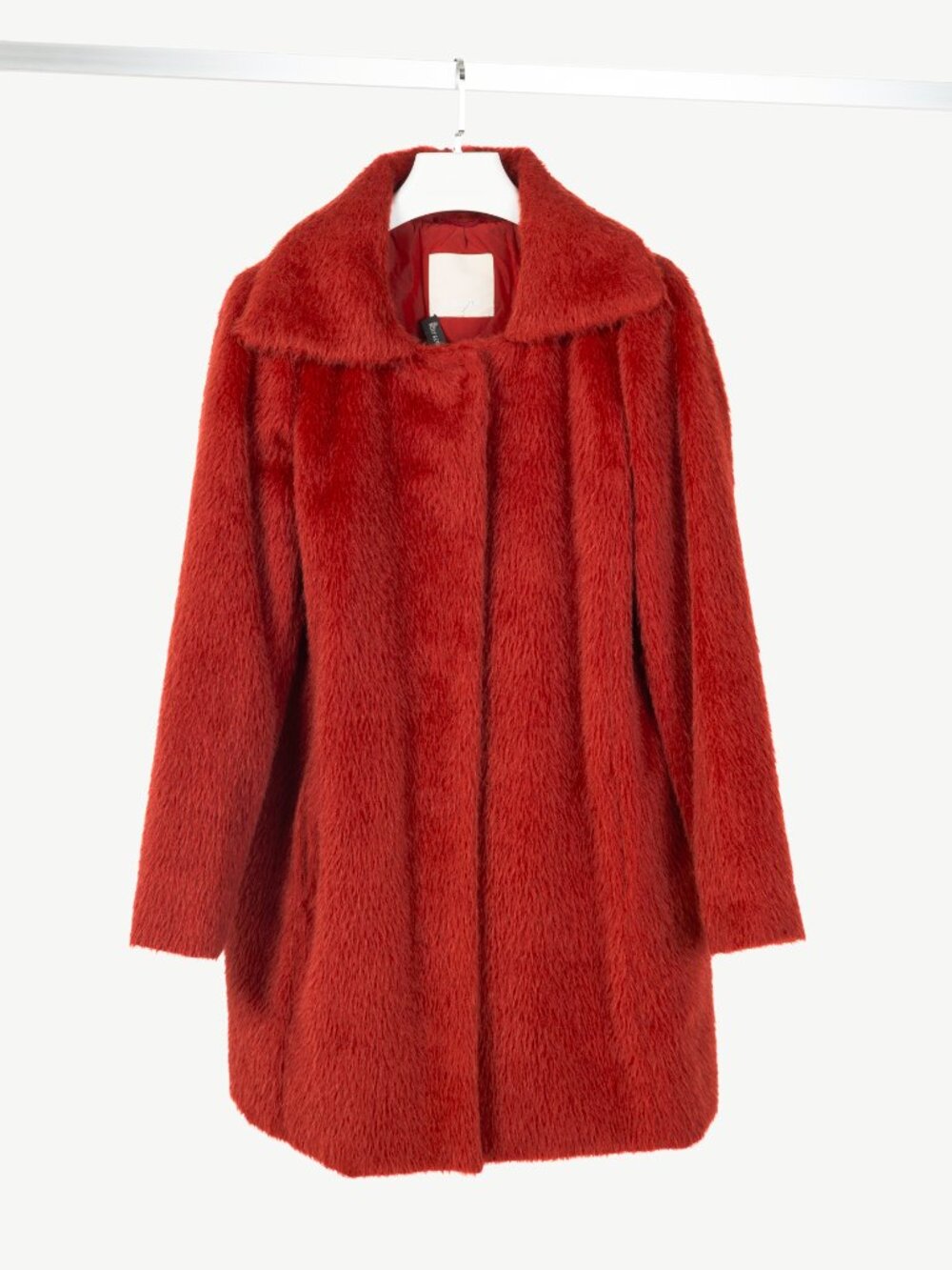 S' Max Mara Red Alpaca & Virgin Wool Coat